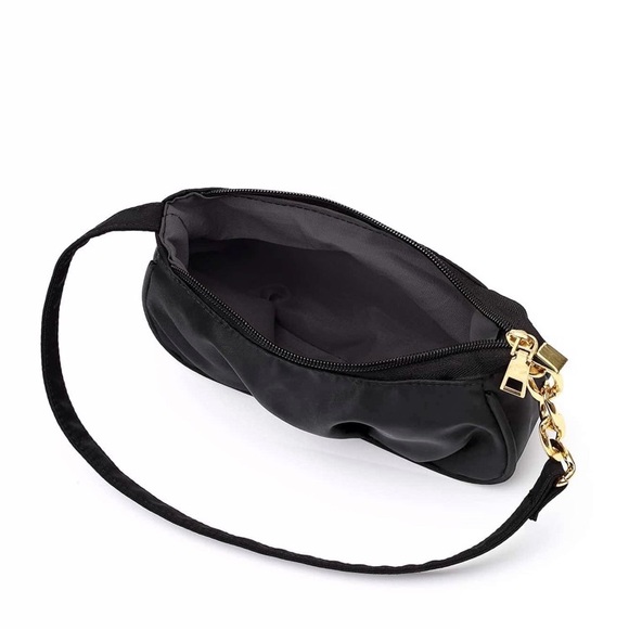 MINI NYLON RUCHED DESIGN BAGUETTE SHOULDER BAG - Picture 2 of 6